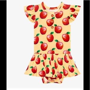 Posh Peanut Finn Ruffled Cap Sleeve Henley Twirl Bodysuit